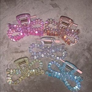 Colorful Beaded Hair Clips Set